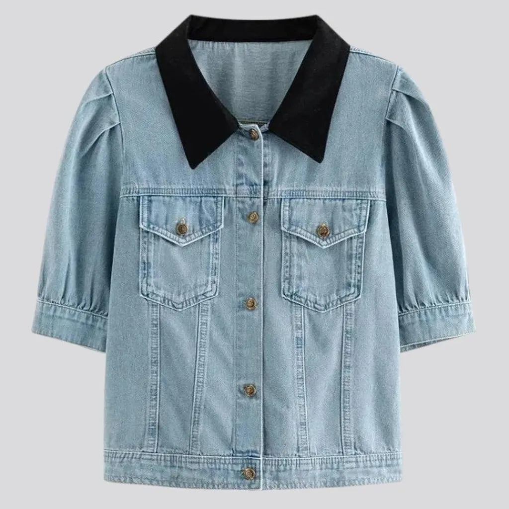 Light oversized casual women's denim jacket