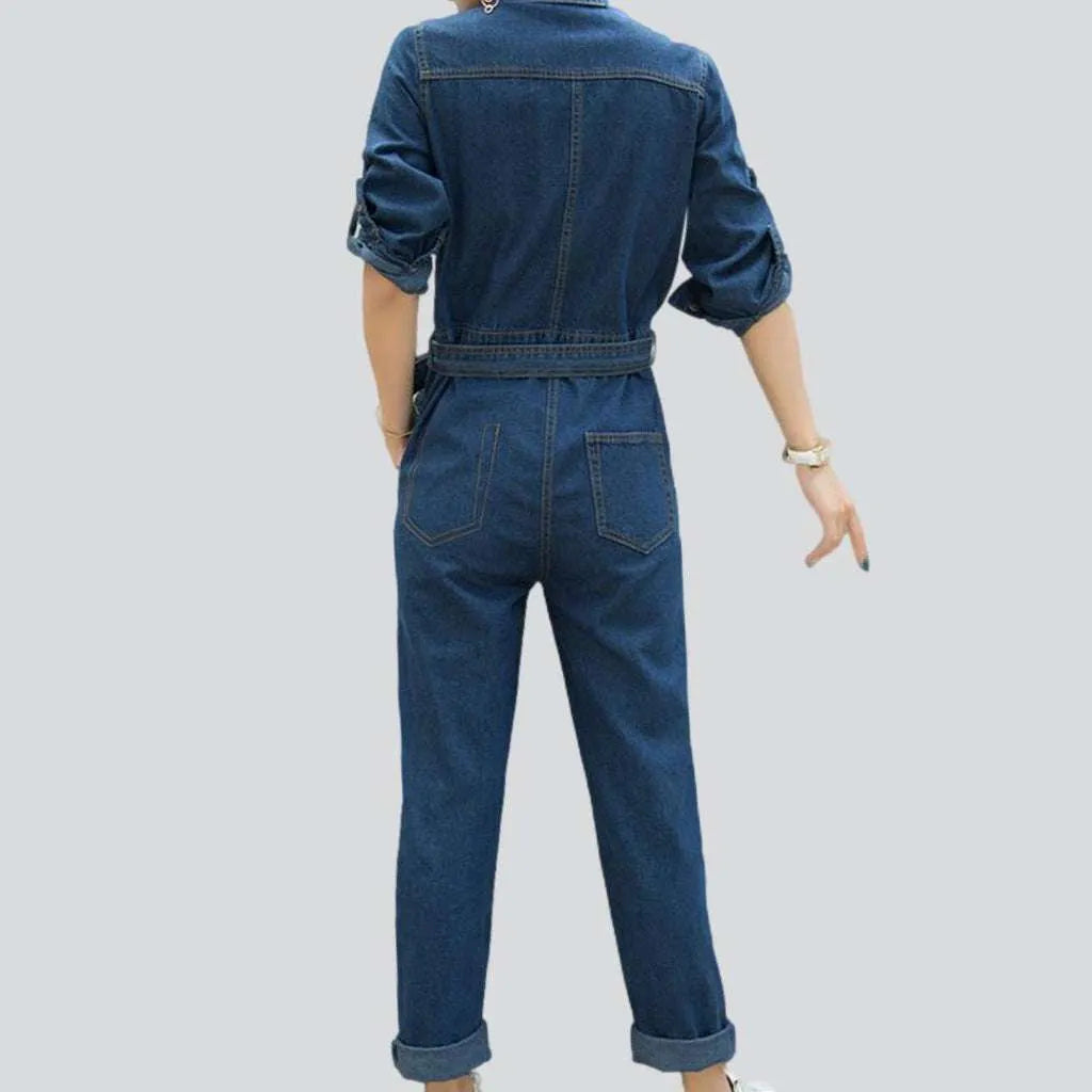 Stylish women's jean jumpsuit