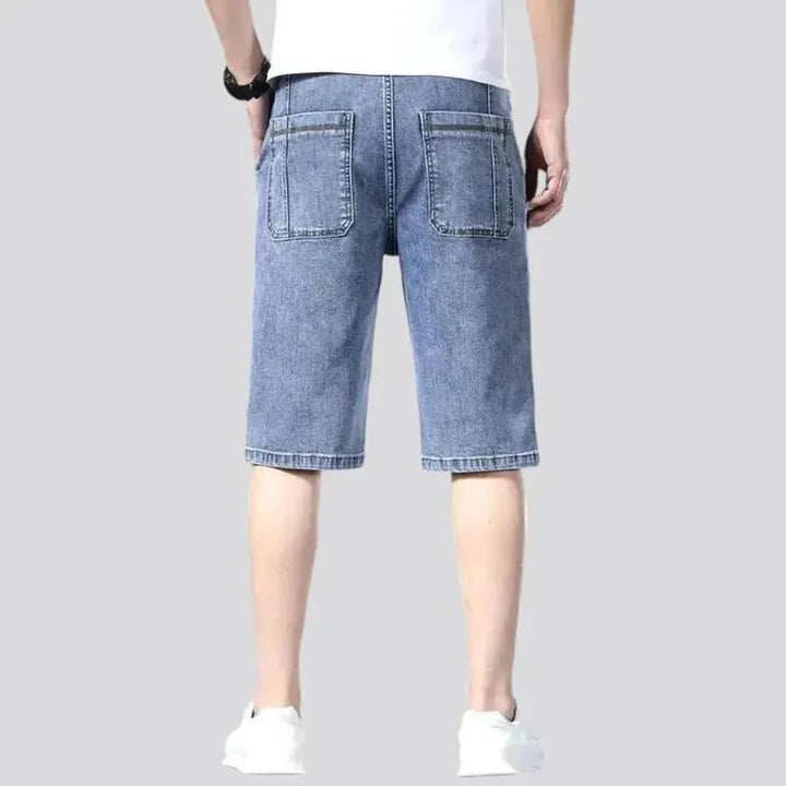 Knee-length fashion denim shorts for men