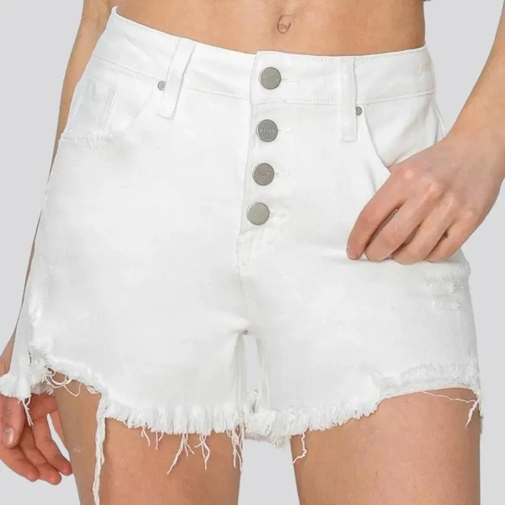 High-waist denim shorts
 for women