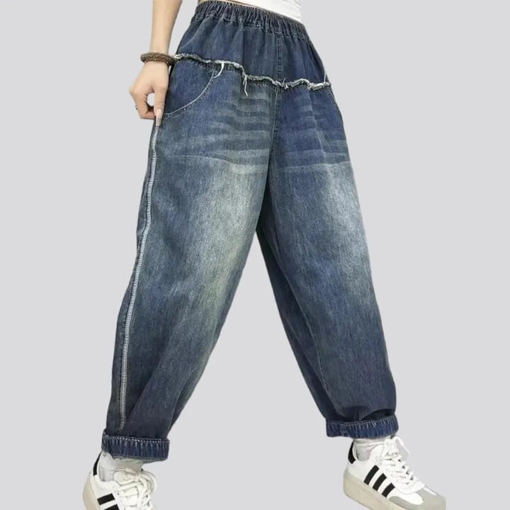 High-waist vintage denim pants