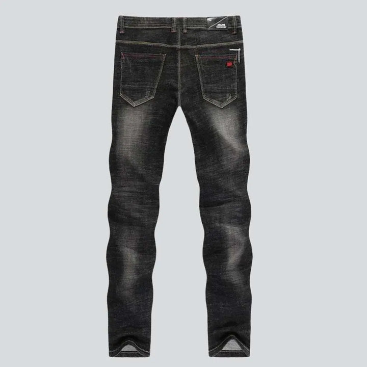 Black sanded jeans for men