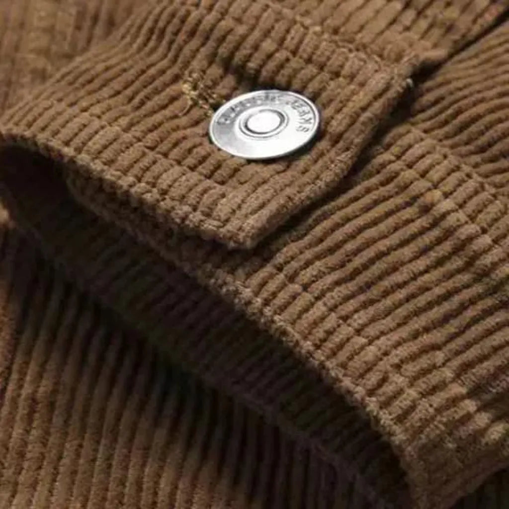 Stylish street design corduroy jacket for men