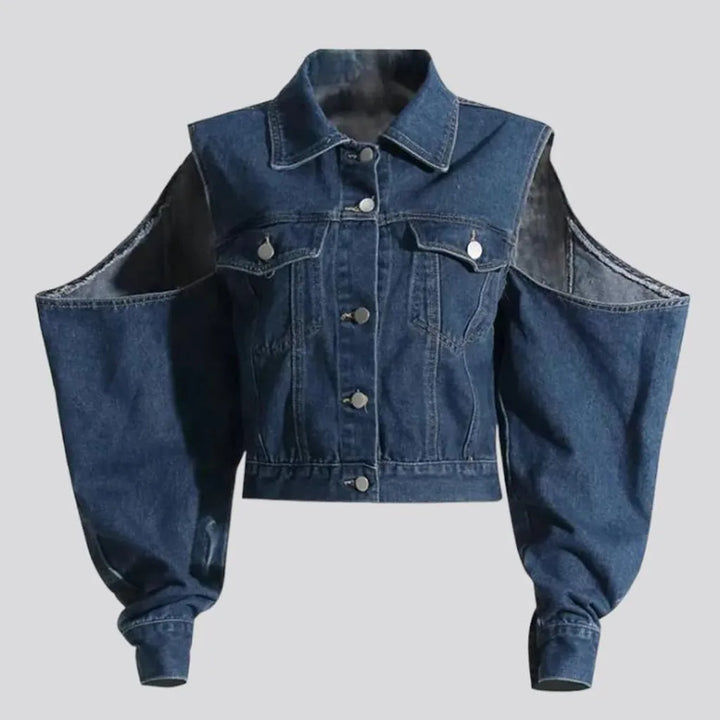 Layered women's denim jacket