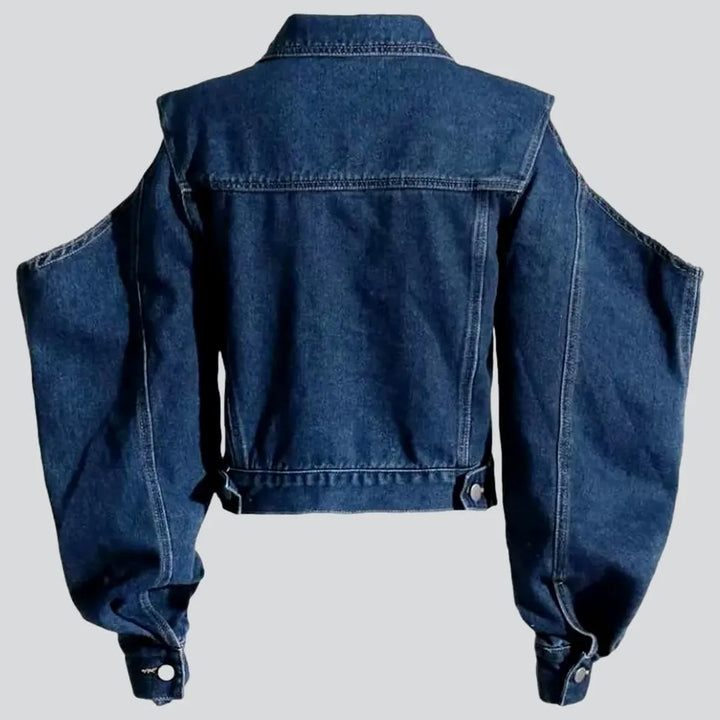 Layered women's denim jacket