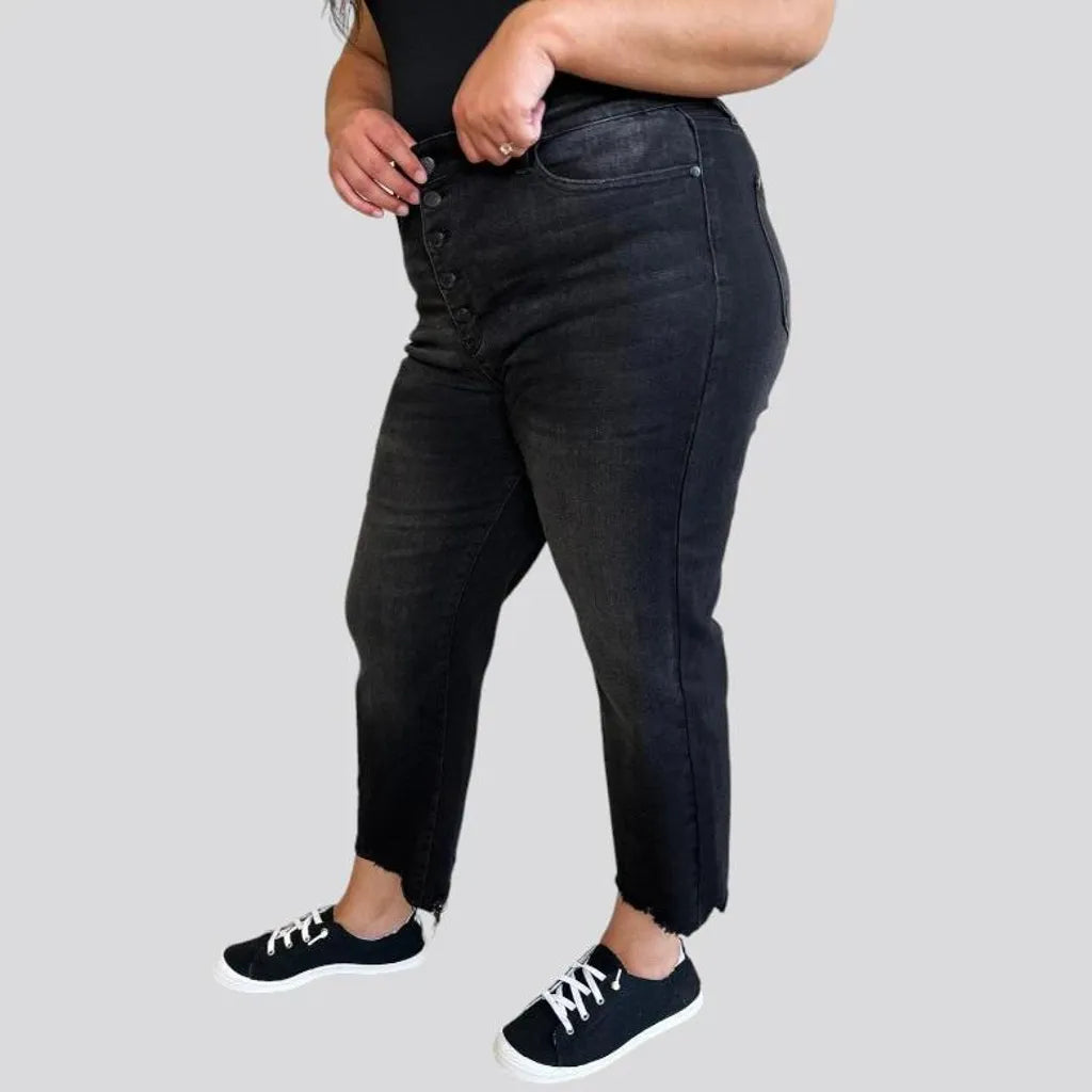 Straight sanded jeans
 for women
