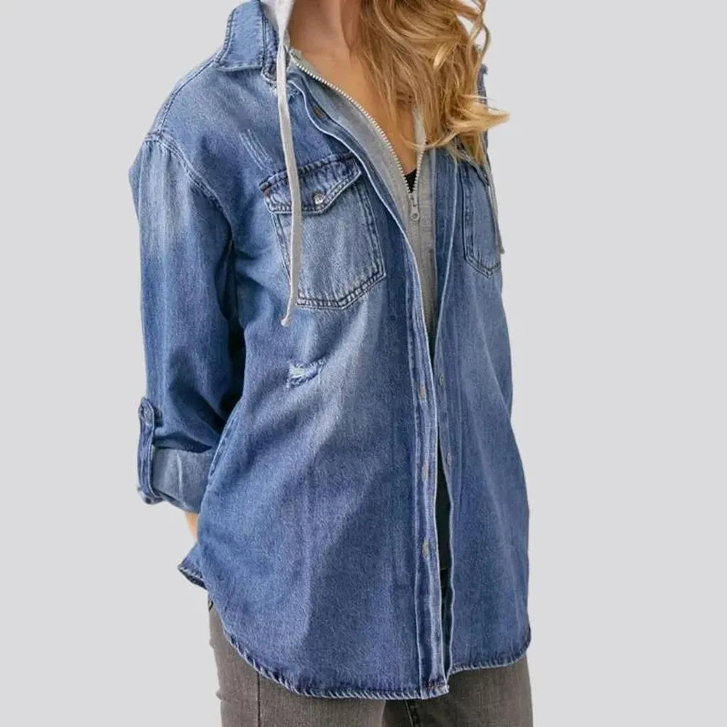 Oversized women's jean shirt