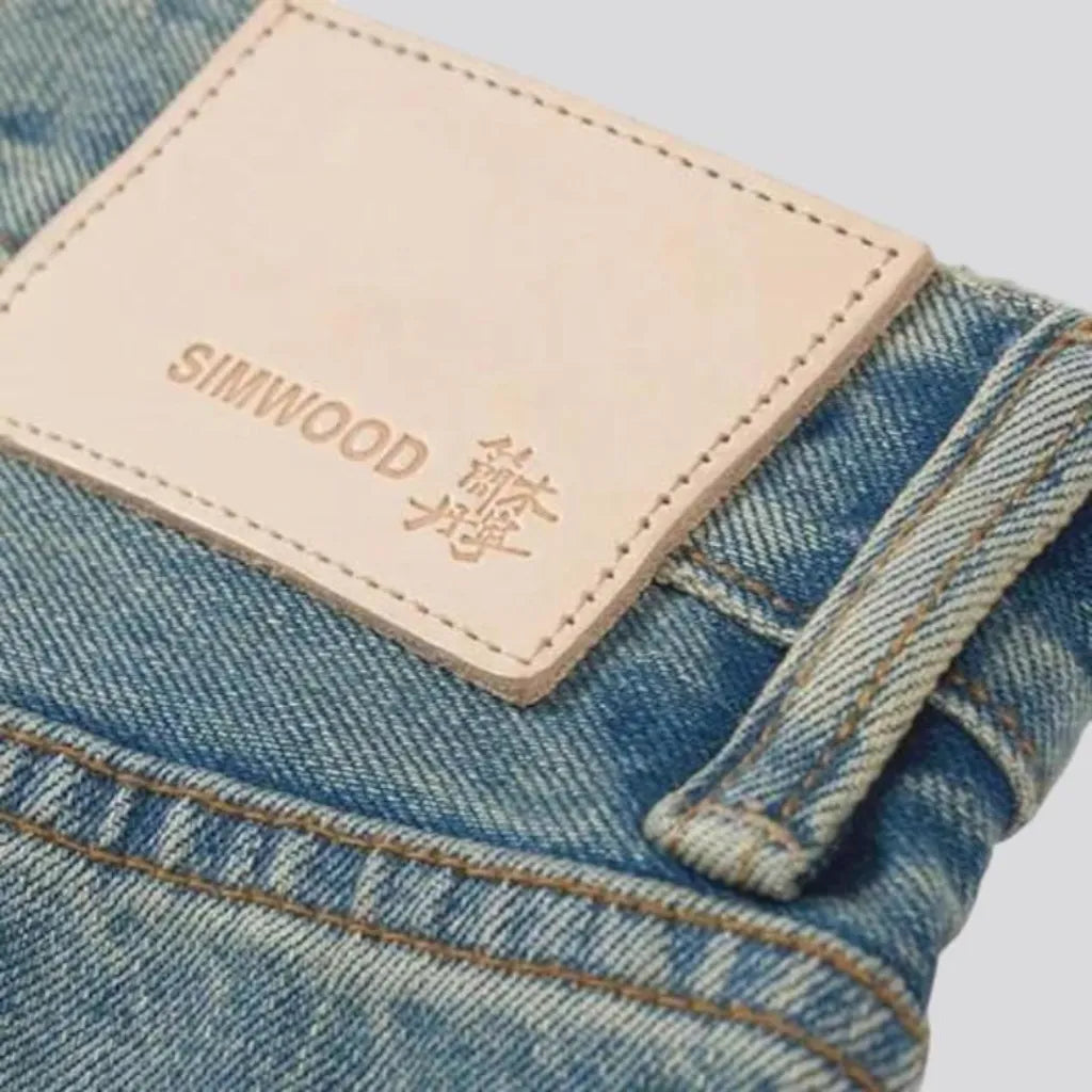 Straight heavyweight selvedge jeans
 for men