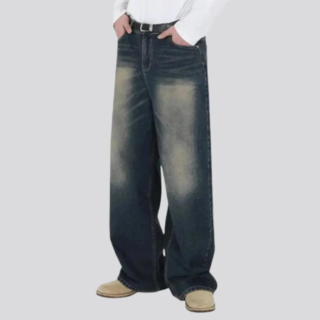 Trendy boho sanded fit men's jeans