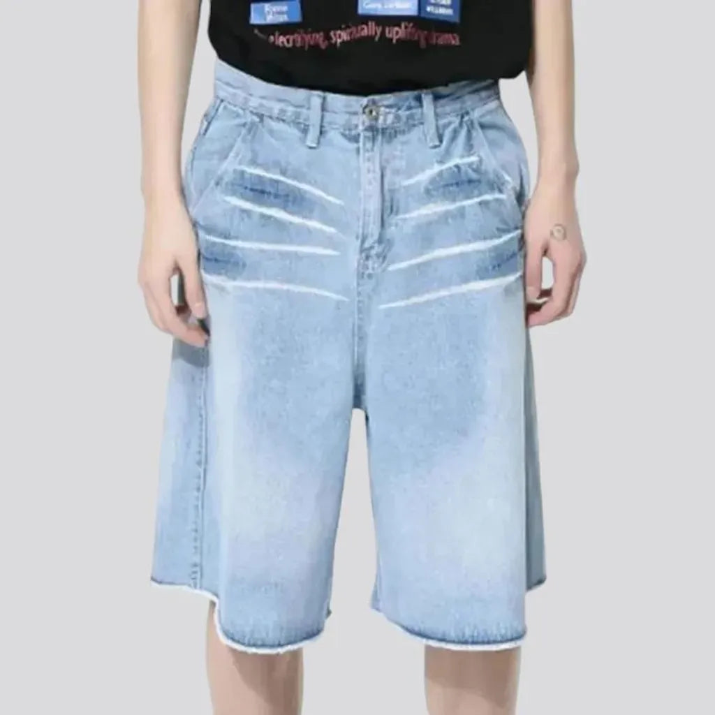 Casual light wash jean shorts for men