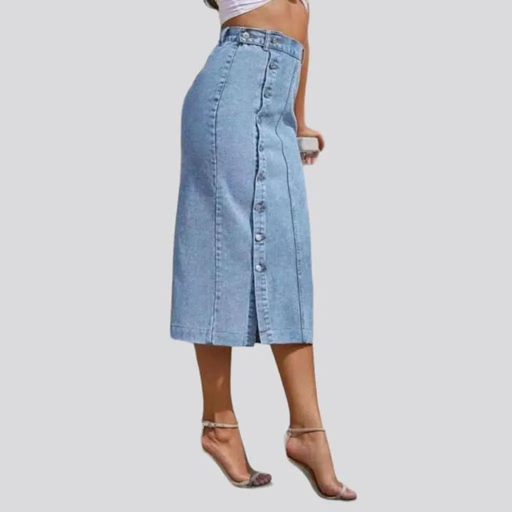 Light-wash vintage jean skirt
 for ladies