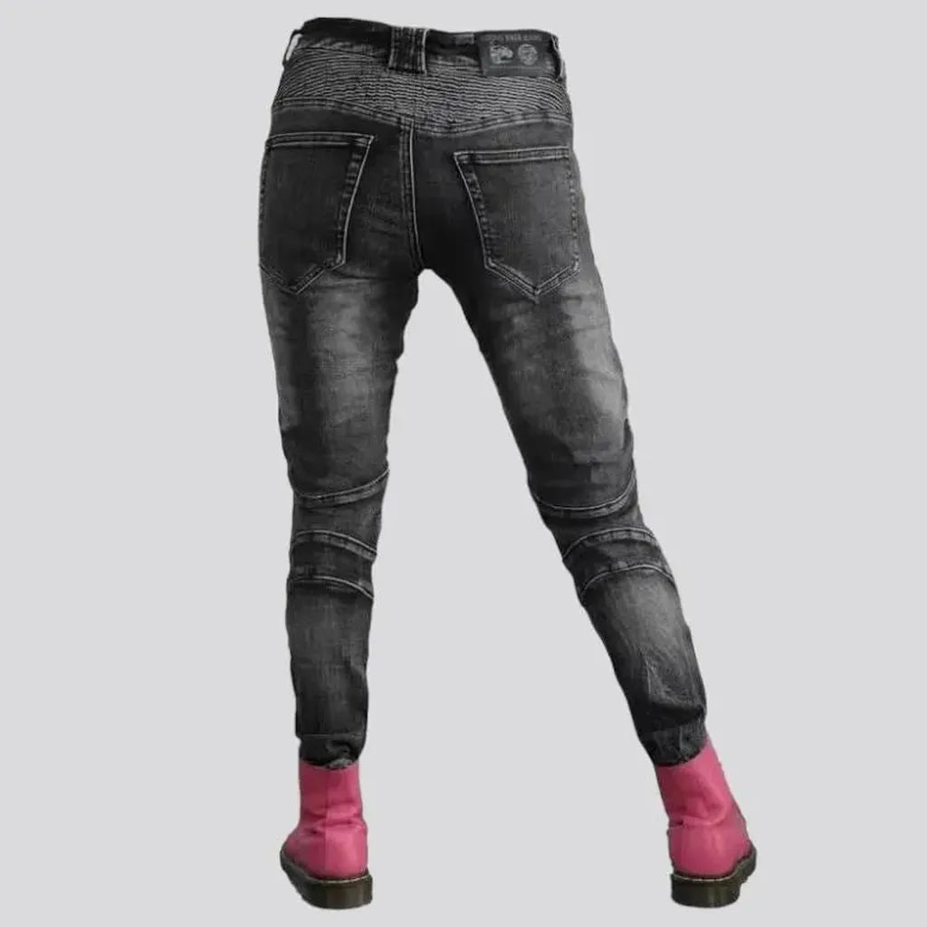 Biker high-waist jeans
 for ladies