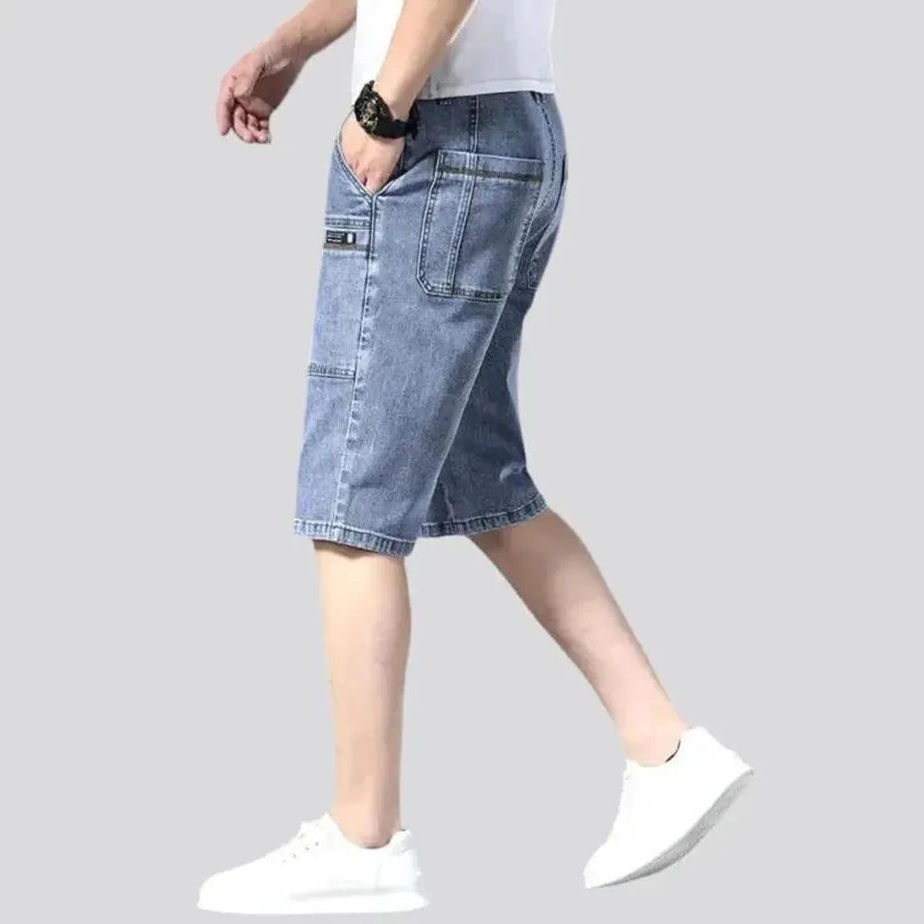 Knee-length fashion denim shorts for men