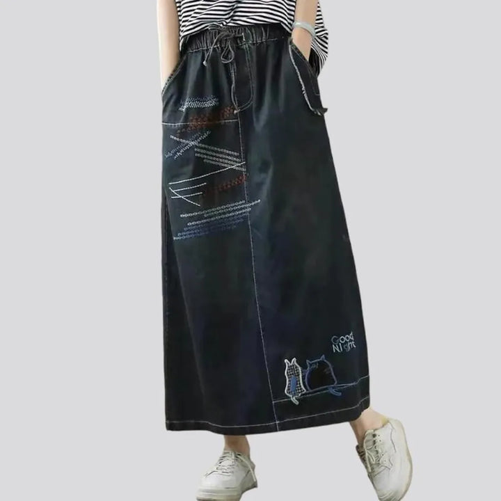 Boho denim skirt
 for women