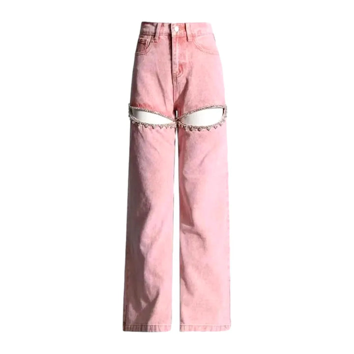 Colored Wide Fit Street Women's Jeans - Pink