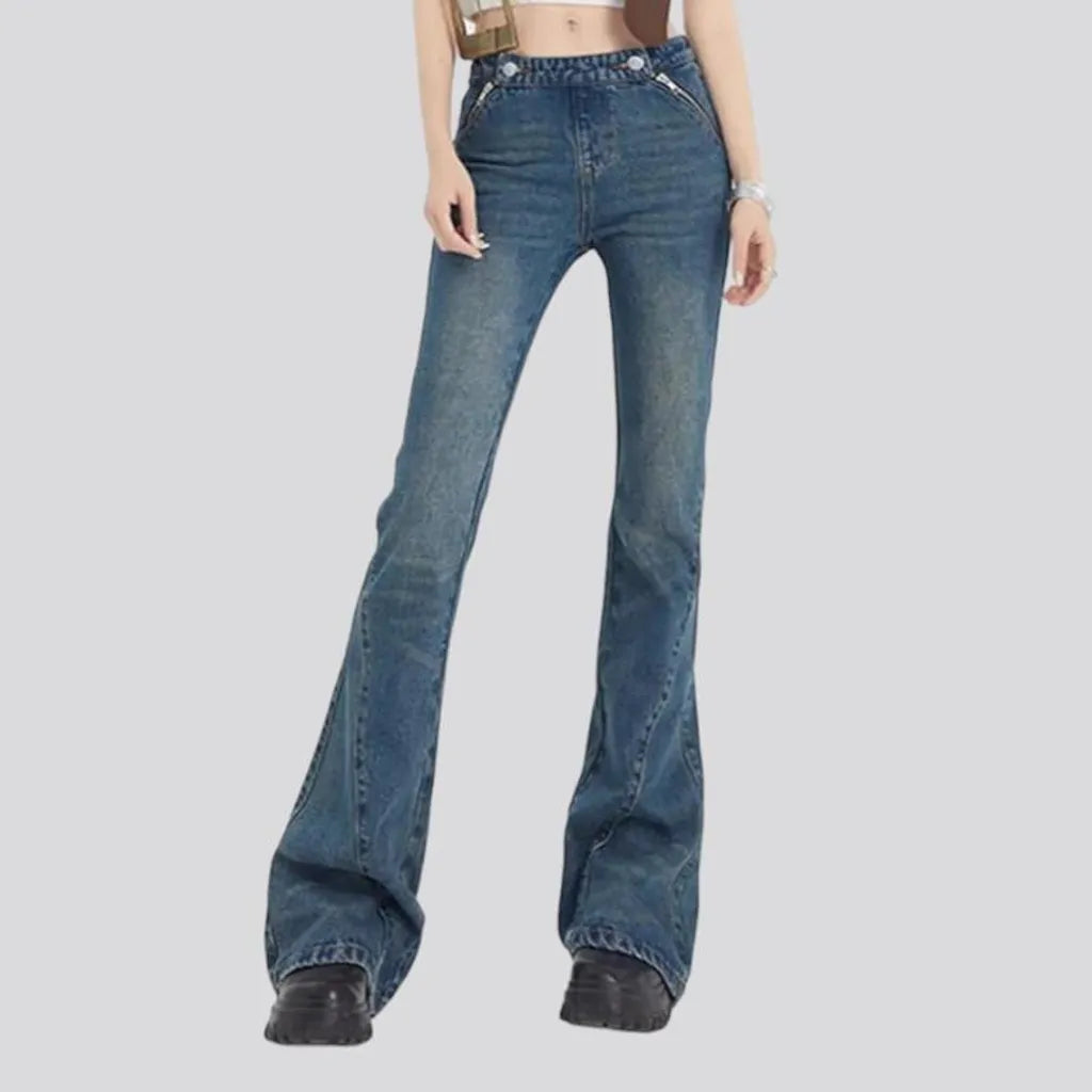 Floor-length bootcut jeans for ladies