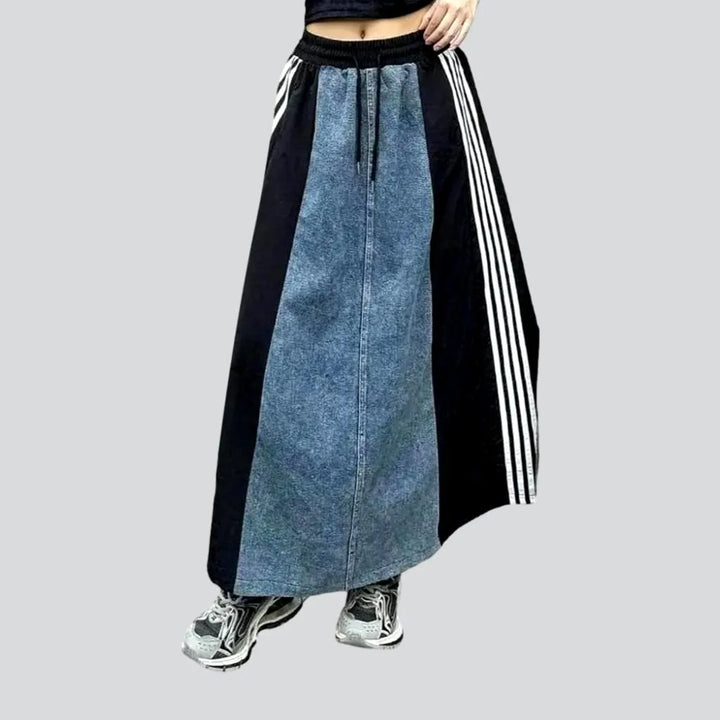 Side-bands women's jeans skirt