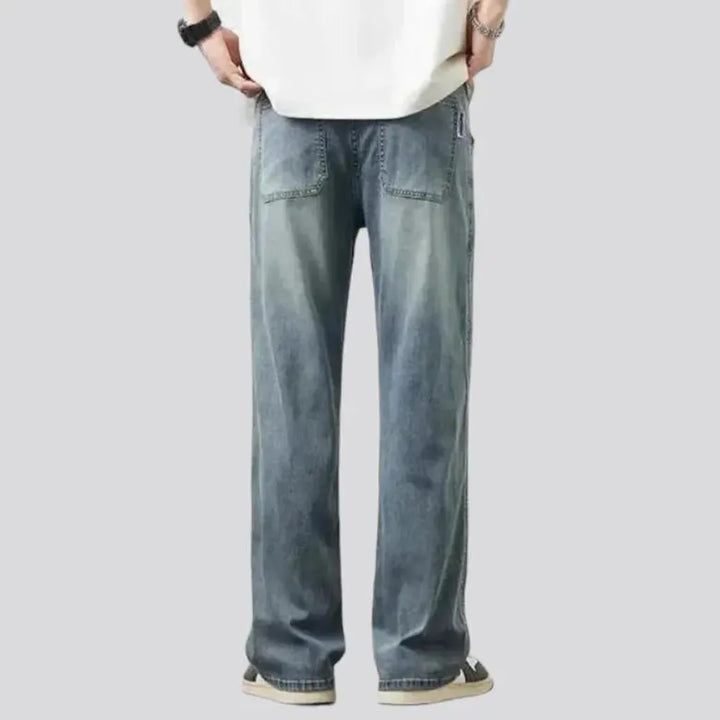 Men's double-side-stitching jeans