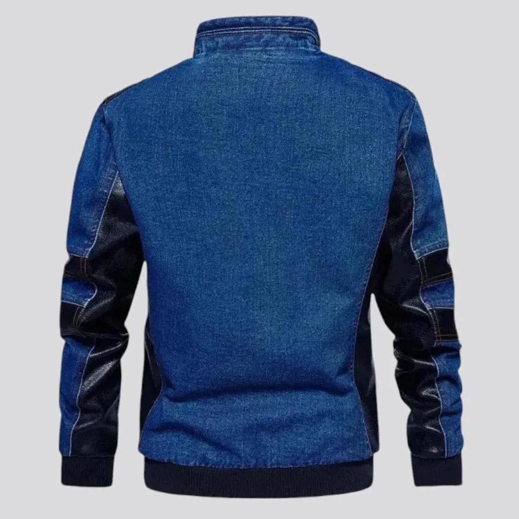 Stylish biker riding denim jacket for men