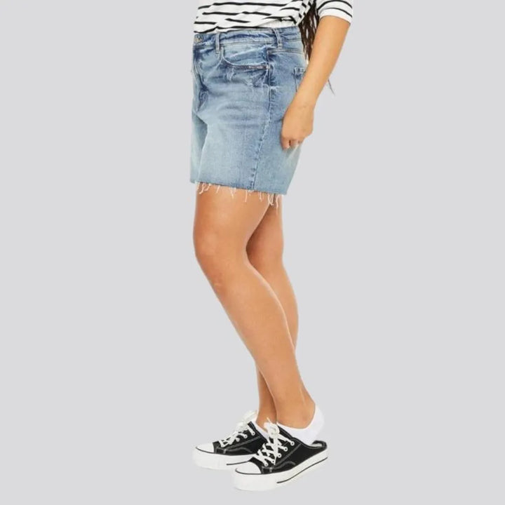 Vintage high-waist denim shorts for women