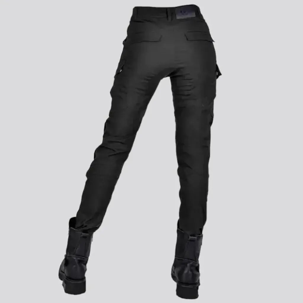 High-waist protective biker jean pants