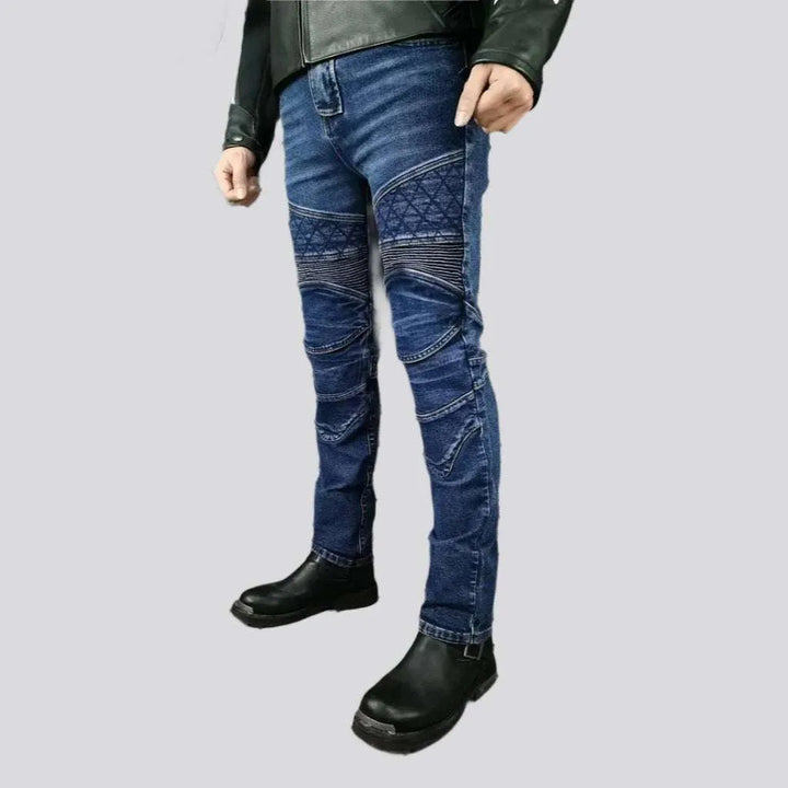 Slim men's biker jeans