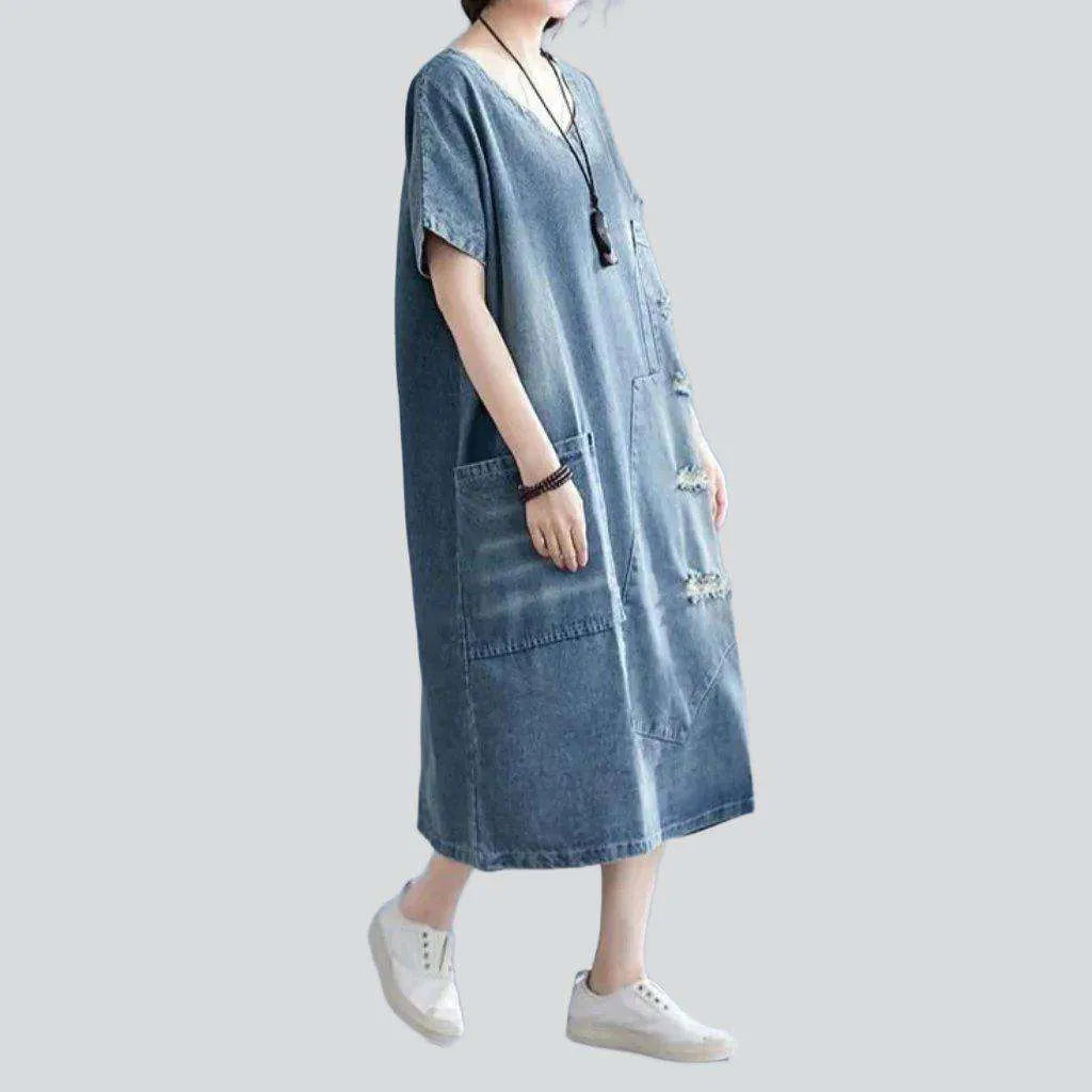 Frayed street jean dress