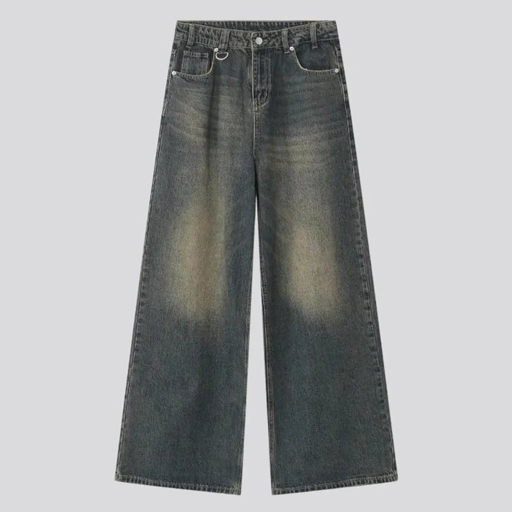 Baggy men's aged jeans