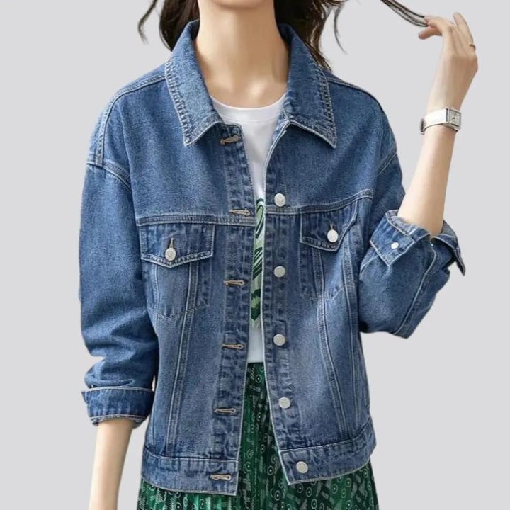 90s medium-wash women's jeans jacket