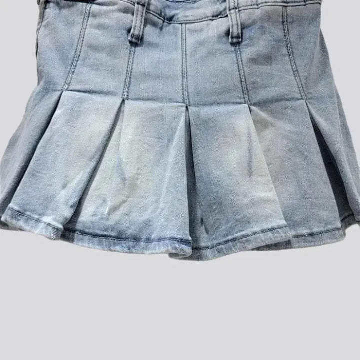 Fashion sanded jean skort
 for ladies