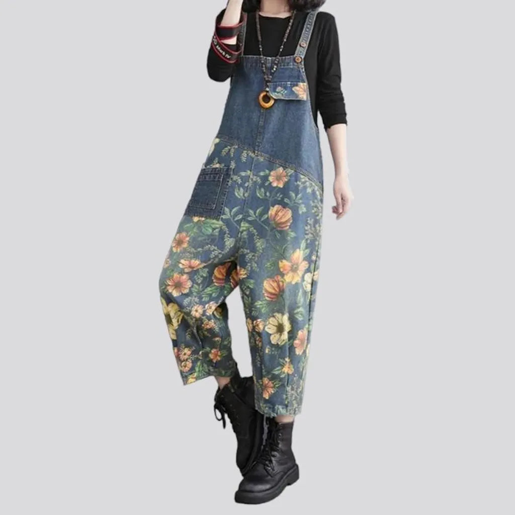 Baggy denim overall for women