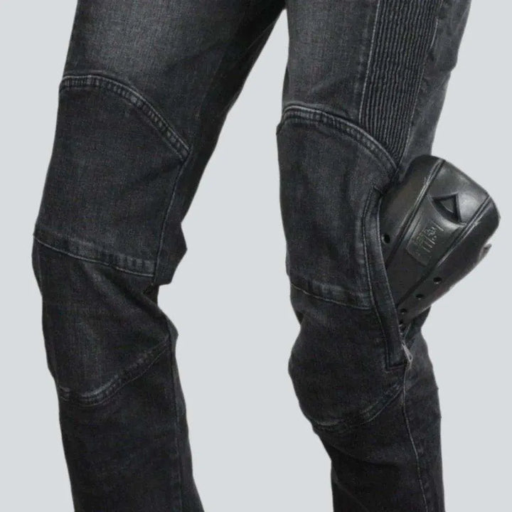 Wear-resistant ladies biker jeans