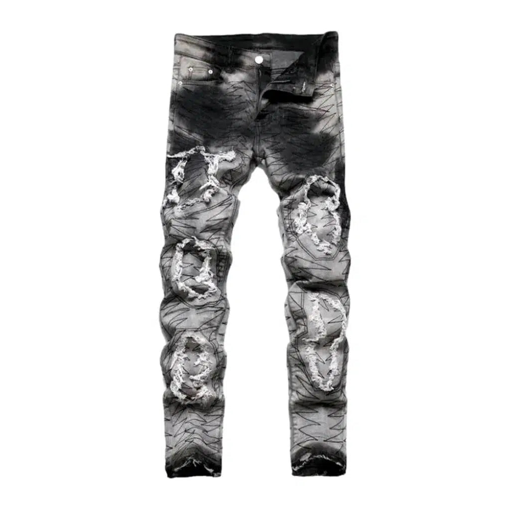 5-pocket men's tie-dyed jeans