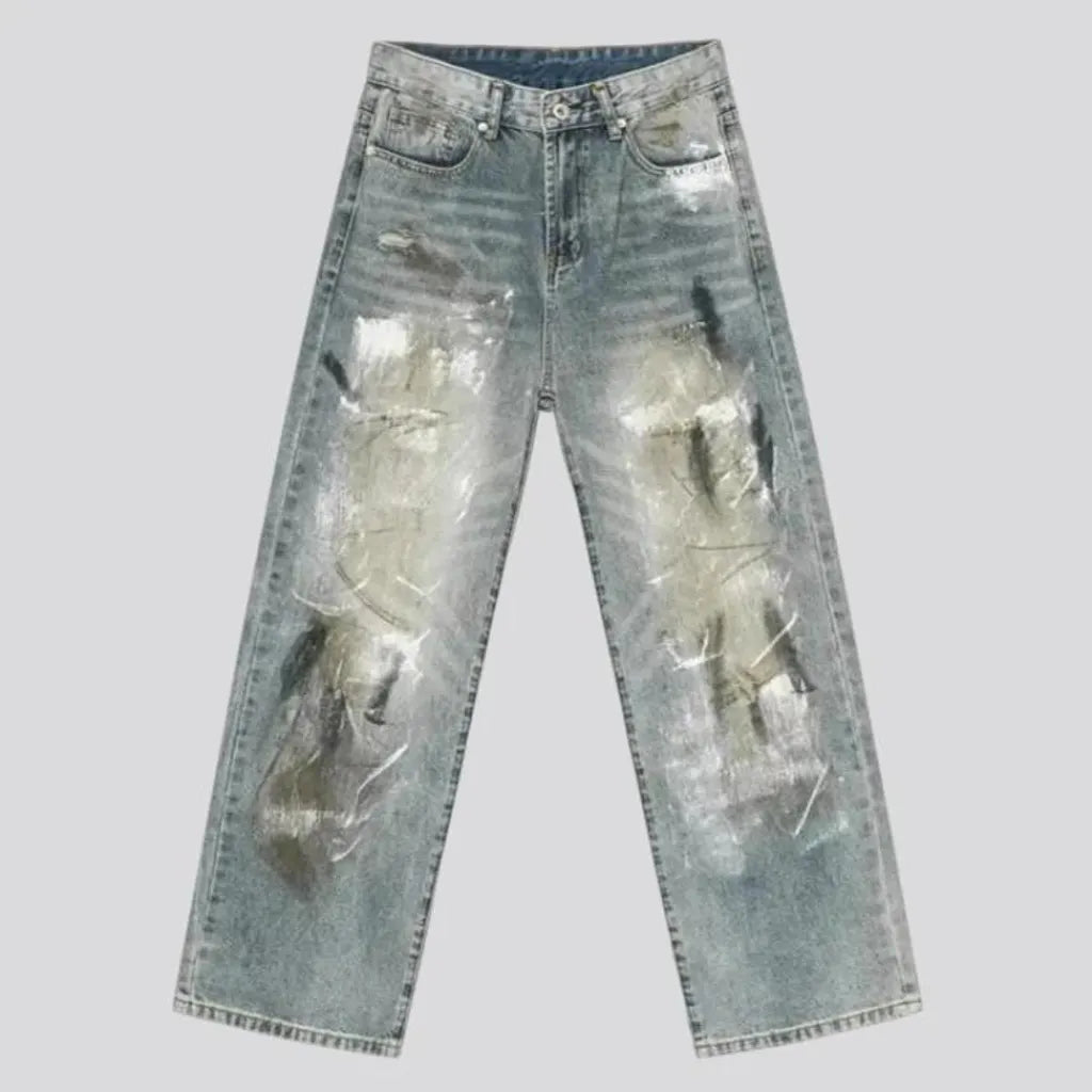 Vintage street style loose fit men's jeans