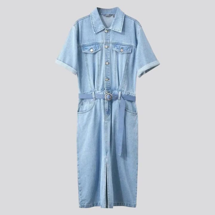 90s light wash denim dress