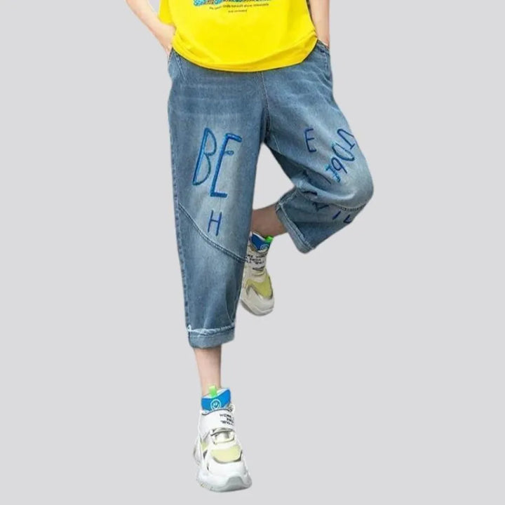 Ankle-length women's denim pants