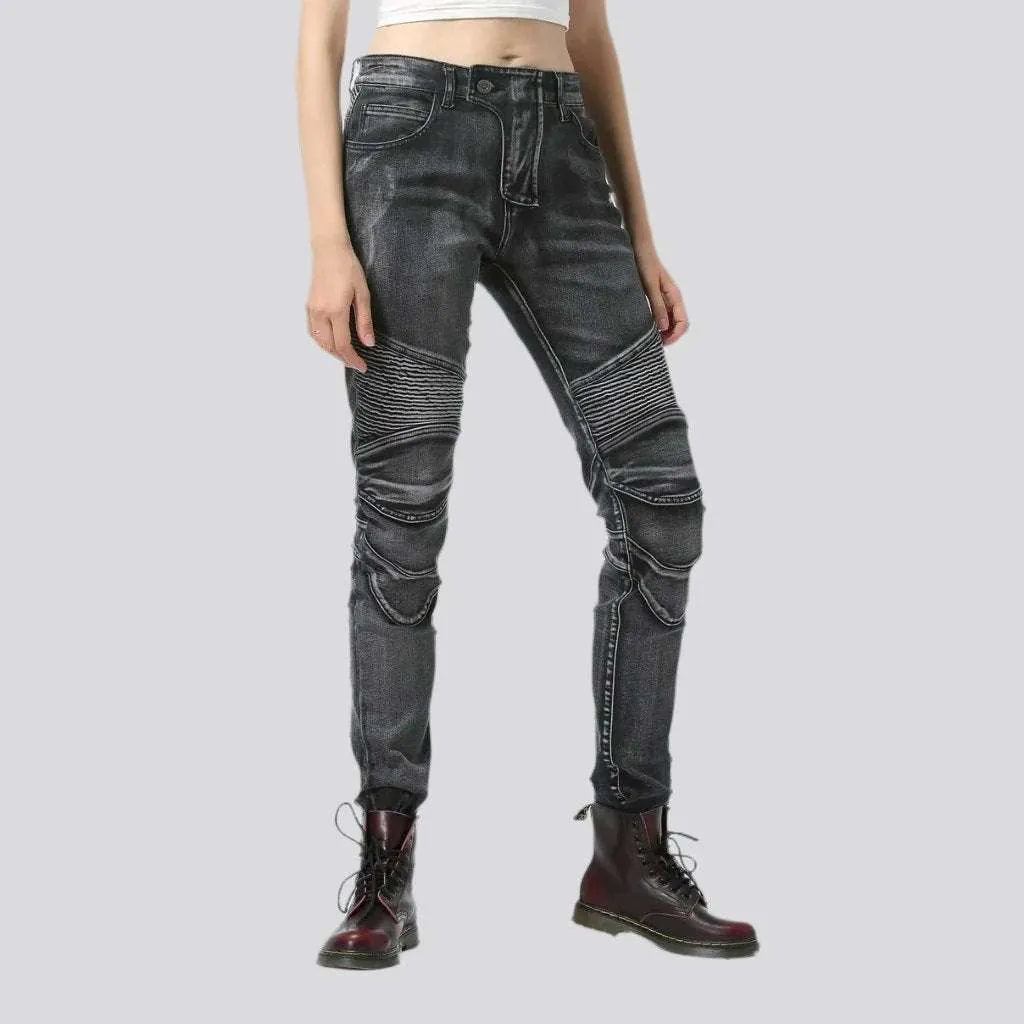 Slim women's biker jeans