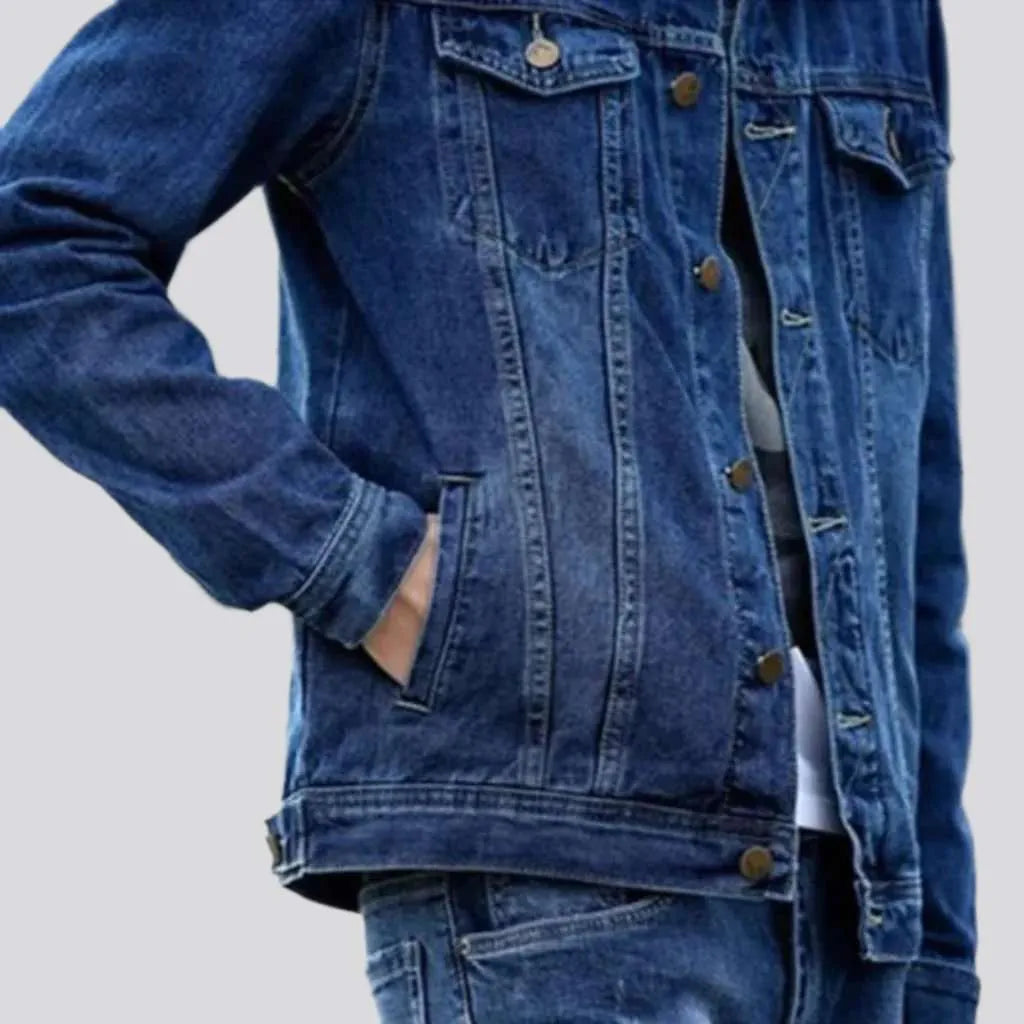 Casual trucker men's denim jacket