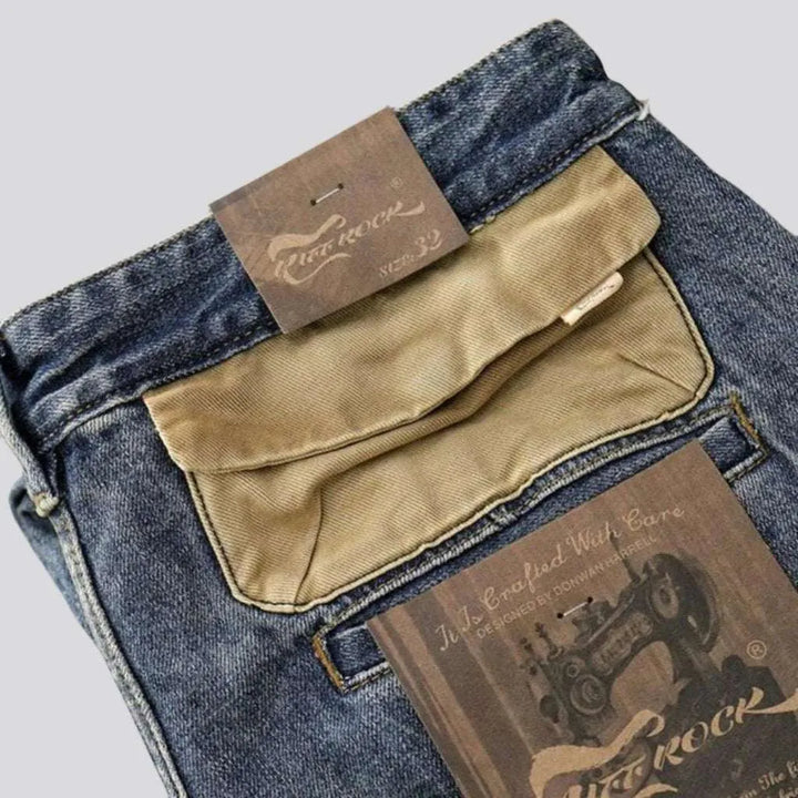 Sanded men's street jeans