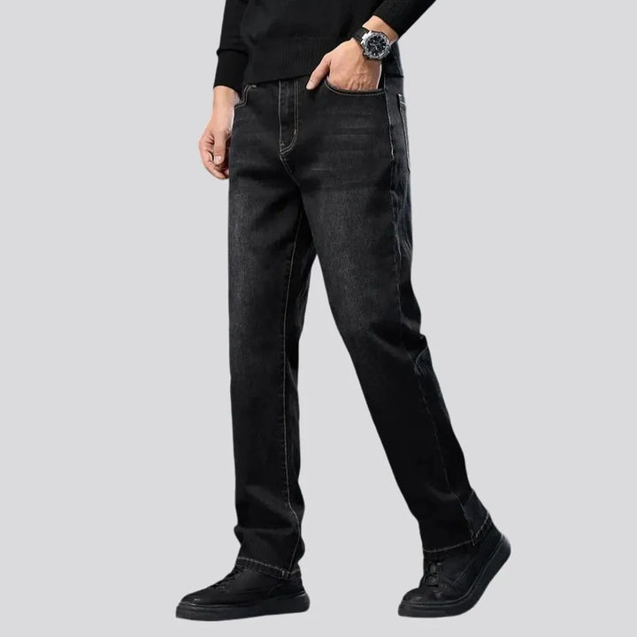 Retro tapered high-rise casual men's jeans