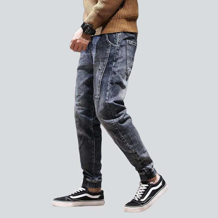 Vintage blue men's denim joggers