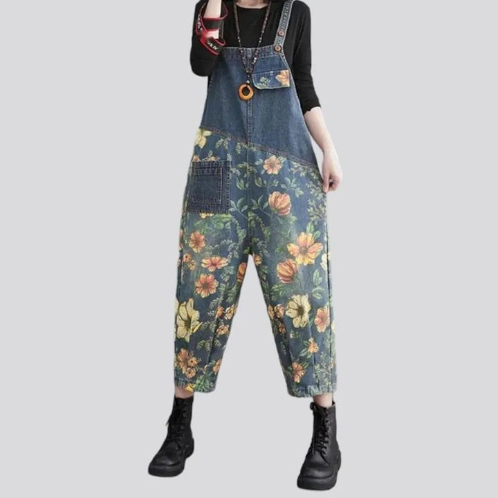 Baggy denim overall for women