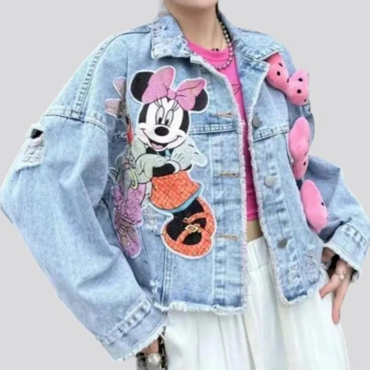 Ribbon-embellished jean jacket
 for women | Jeans4you.shop