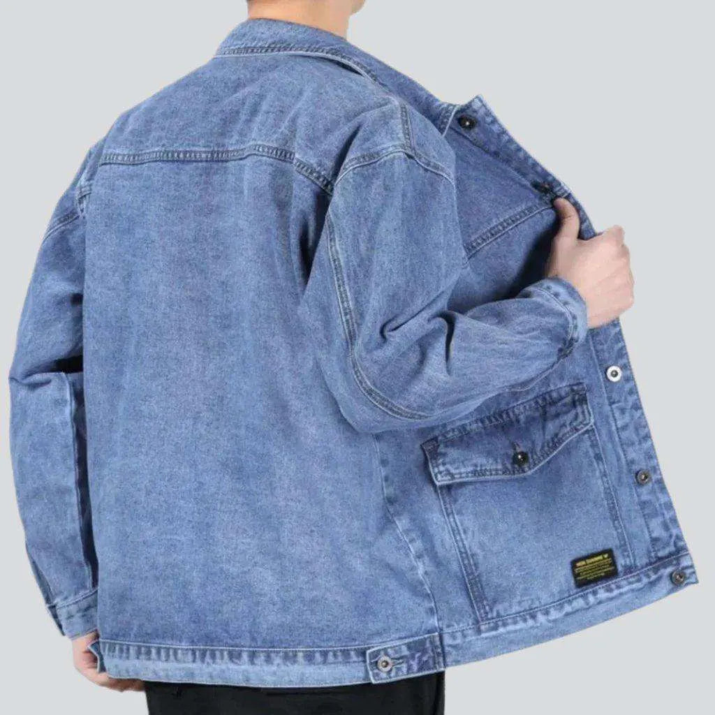 Oversized side pocket denim jacket