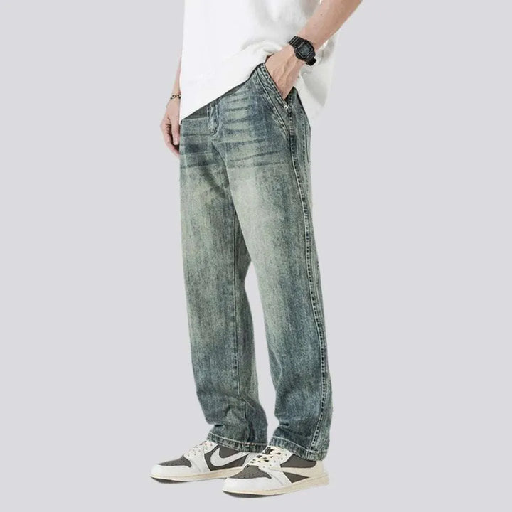 Whiskered sanded jeans
 for men