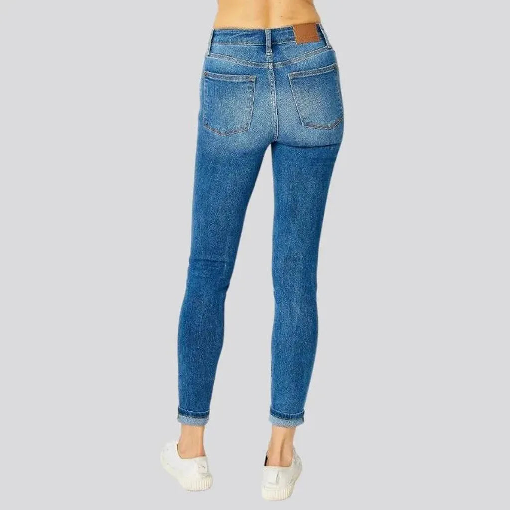 Sanded casual jeans
 for women