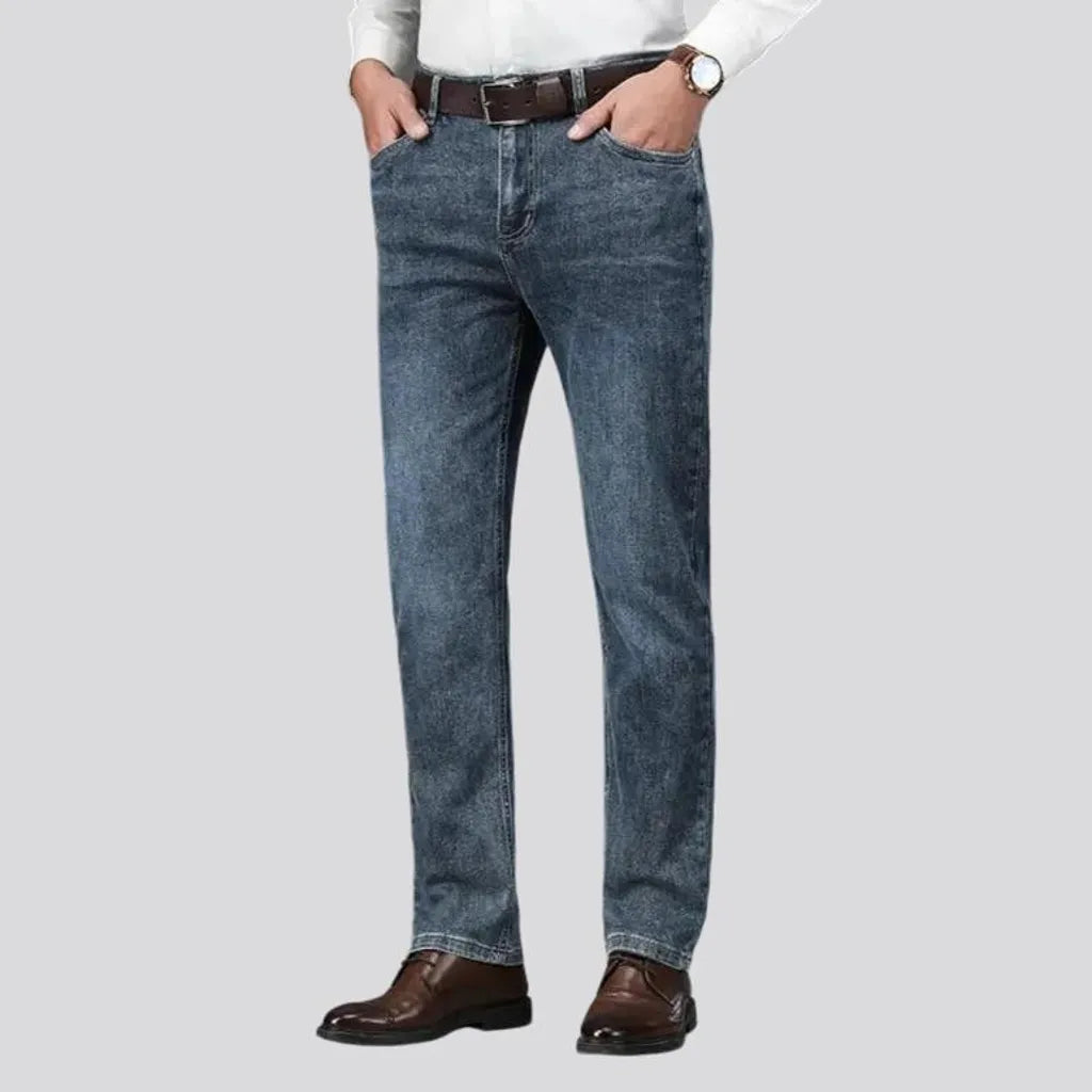 Casual classic fit stretchable men's jeans