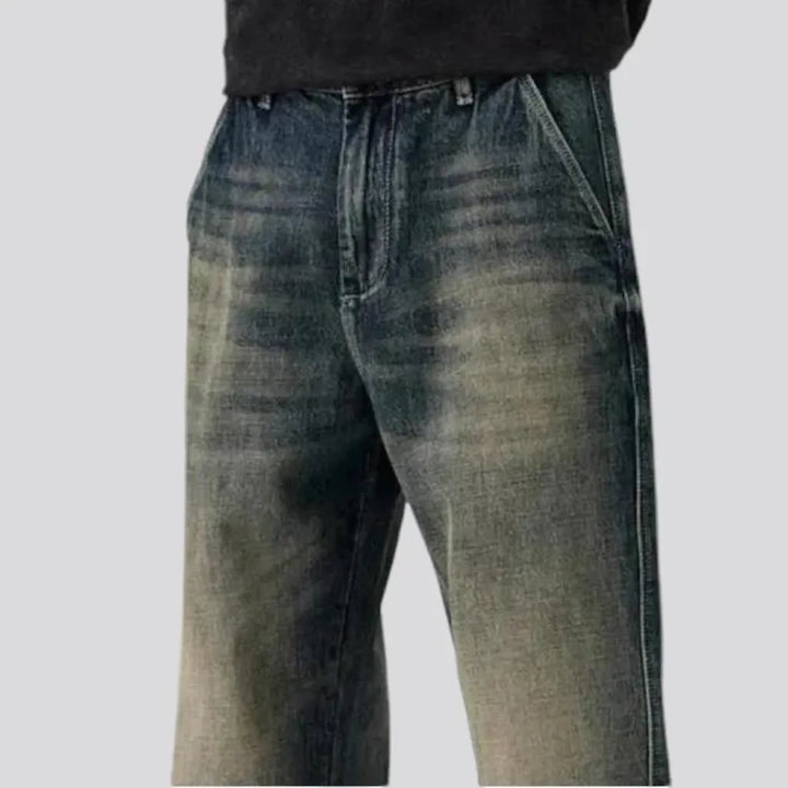 Fashionable baggy fit men's jeans