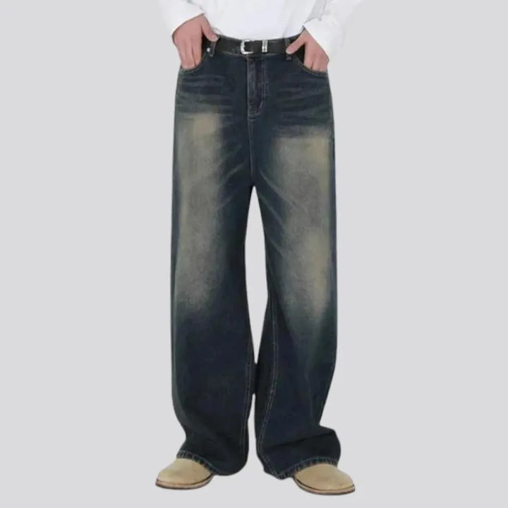 Trendy boho sanded fit men's jeans