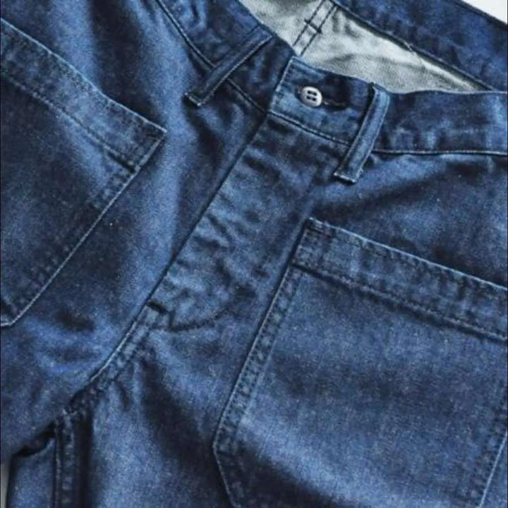 Mid-waist denim shorts
 for men